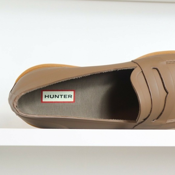 HUNTER Original Rubber Penny Loafer Light Khaki - Picture 3 of 4
